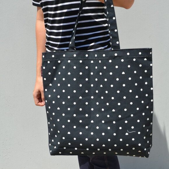 NWT Jcrew Heart Dot Canvas Book Lunch Tote - Picture 2 of 9